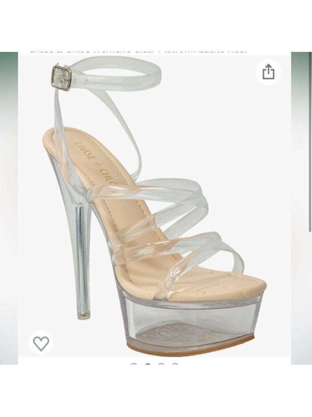 NWT Chase + Chloe clear strappy stilettos